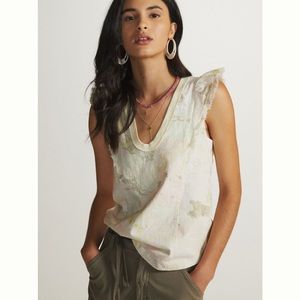 Anthropologie Ruffle Scoop Tee Sz 1X